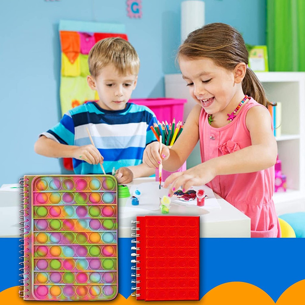 

New Notebook A5 Pop Its Finger Bubble Silicone Cover Notebook Decompression Silicone Bubble Notebook