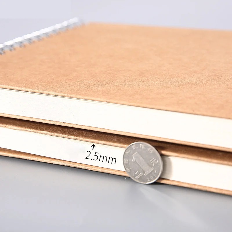 

A3/8K/A4/16K/A5 Kraft Paper Sketchbook Spiral Art Notebook Blank Sheets 160Gsm Hardcover School