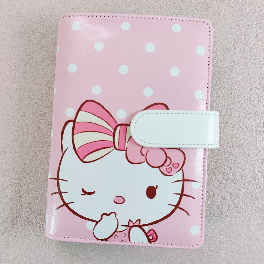 

A6 Cute Cat 6 Ring Binder Pu Clip-On Notebook Leather Loose Leaf Notebook Cover Notebooks Journal