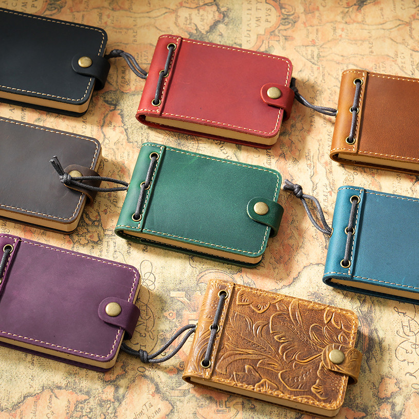 

Pure Handmade Genuine Leather Small Size Mini Notebooks Cover Retro Cowhide Diary Journals Vintage