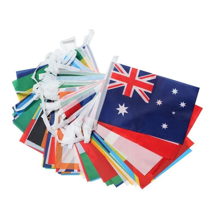 

Flagers - 100Pcs Country Flag Bendera Negara Dunia Renceng Bendera Negara Bendera Renceng Dekorasi