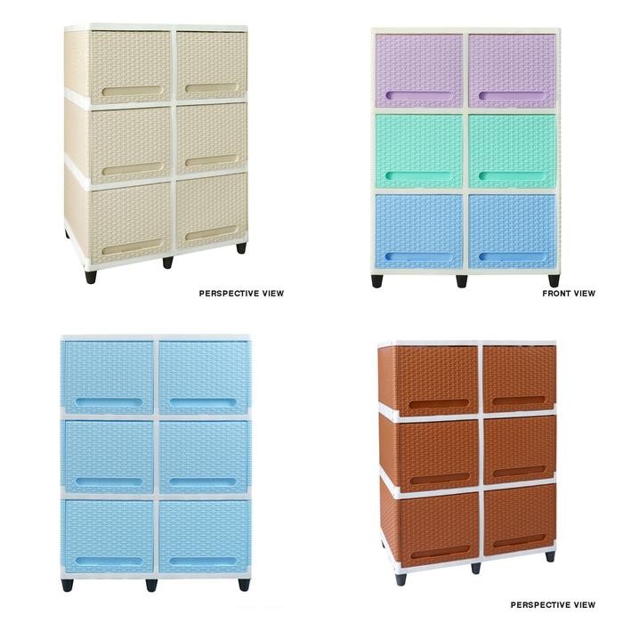 lemari plastik club flip double susun 3 gjah