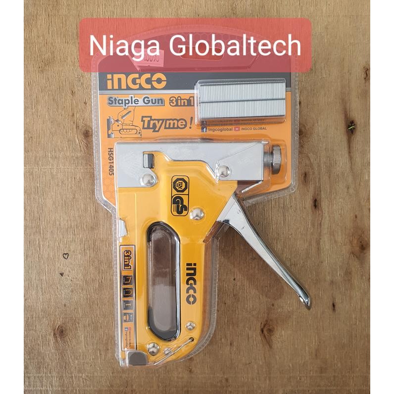 READY INGCO HSG1405 STAPLE GUN 3IN1 STAPLES STAPLER STEPLES TEMBAK JOK INGCO