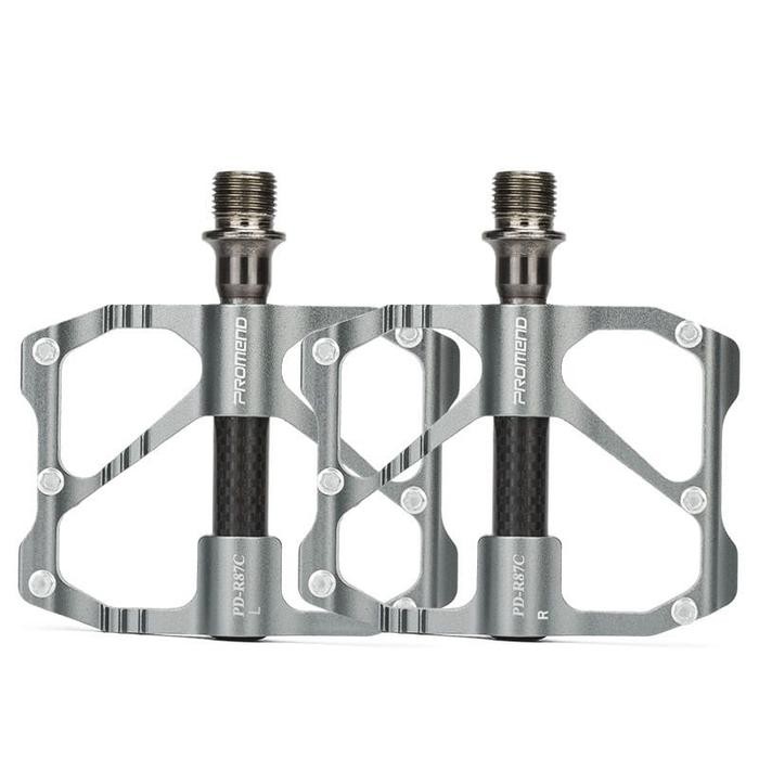 Terlaris Promend R87C Pedal Sepeda Roadbike Mtb 3 Sealed Bearing Ultralight Flat Wide Pedals Carbon
