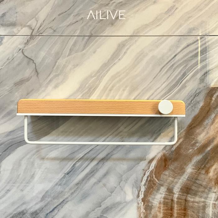 Rak Kamar Mandi Handuk/ Rak Dinding Organizer Kayu