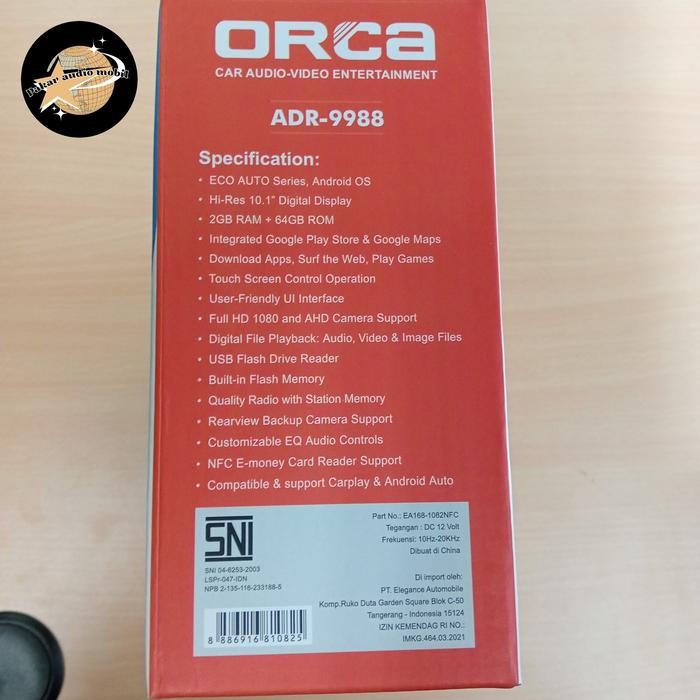 Terlaris Head Unit Android 10 Inch Orca Eco Auto Series Nfc / Head Unit Android Orca Nfc 10 Inch