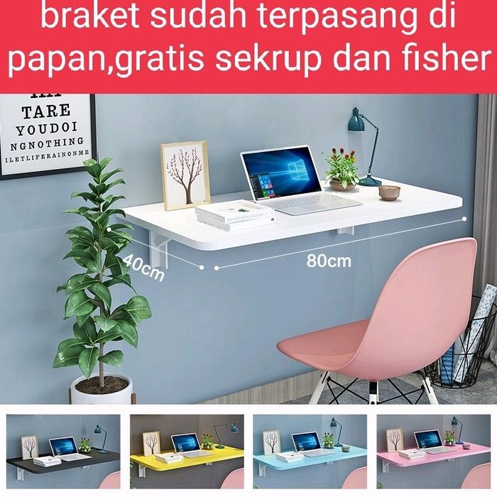 meja lipat dinding 80x40 /80x30 /100*30 Besi Kayu Furniture gjah