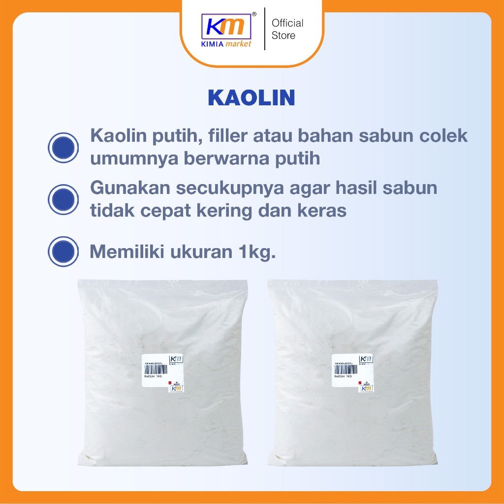 

Kaolin Teknis Ukuran 1 Kg / Bahan Sabun Colek / Kaolin Putih / Penambah Sabun Colek / Kaolin Serbuk