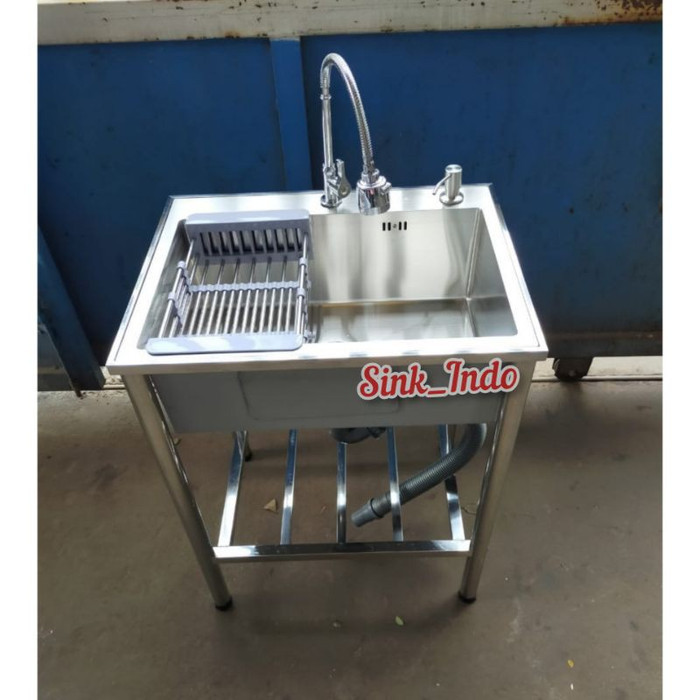  PAKET Kitchen sink SUS 304 Bak cuci piring portable 1 lubang 60 x 45 Wastafel cuci piring