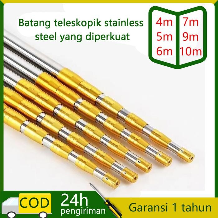 1.5M-10M Tiang Teleskopik Pemetik Buah Gergaji Jaring Celup