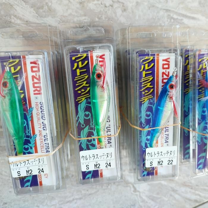 PREMIUM Yozuri Ultra Aurora Hijau S M2 24 / S TM2 24 Umpan Cumi Squid Jig