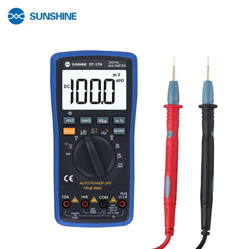 SUNSHINE Dt 17n Multimeter Rentang Tampilan Lcd Multimeter Multimeter Digital Otomatis Adalah 35/6 A
