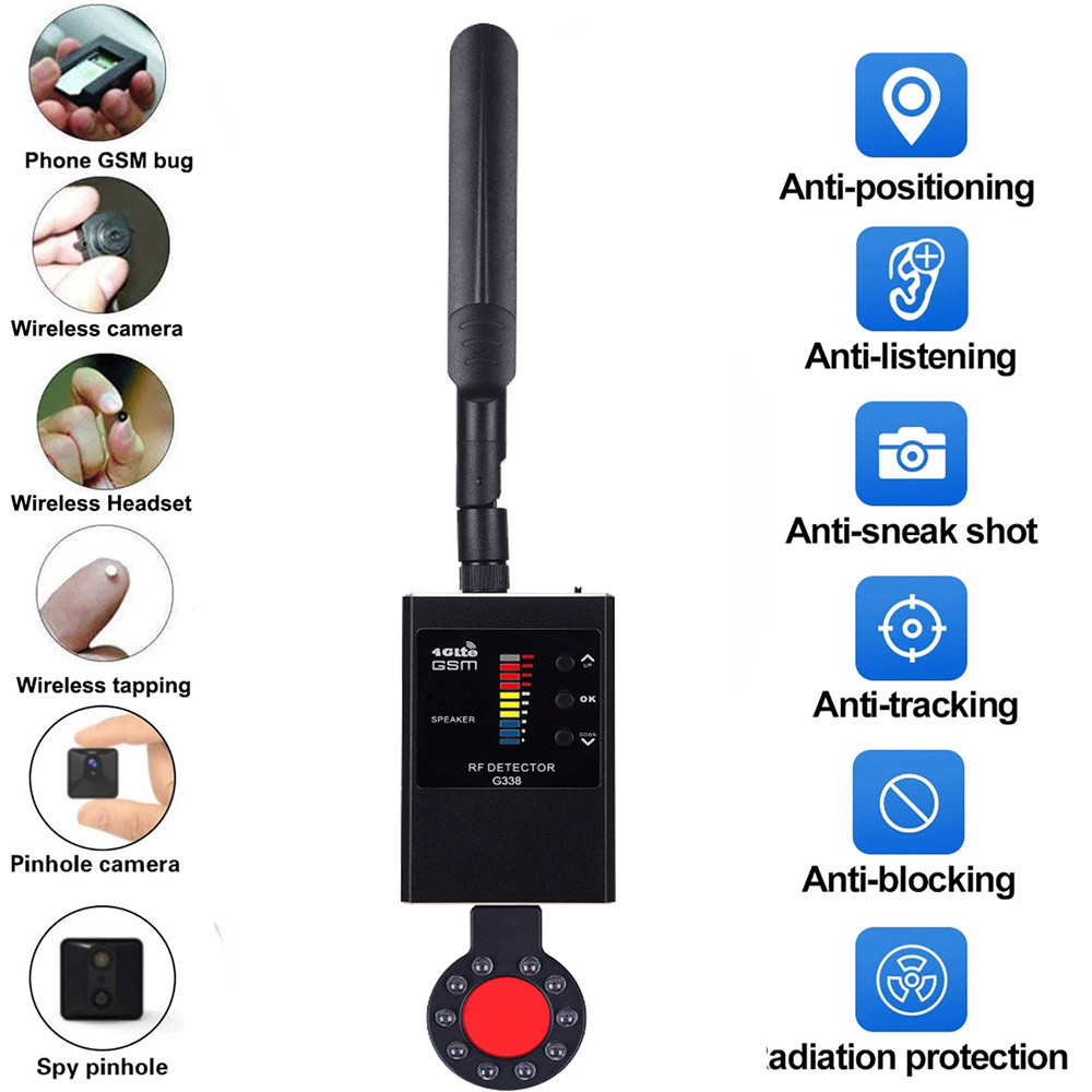 Detektor Anti-mata-mata Profesional Kamera GSM Audio Bug Finder Lensa Sinyal GPS Pelacak RF Mendetek