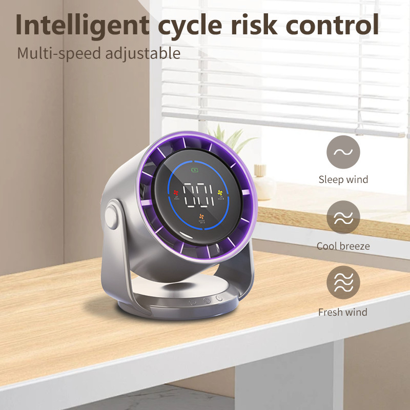 Smart Electric Fan Portable Desktop Rechargeable 100 Rpm Usb Desktop Fan Silent Wall Mounted Cooling