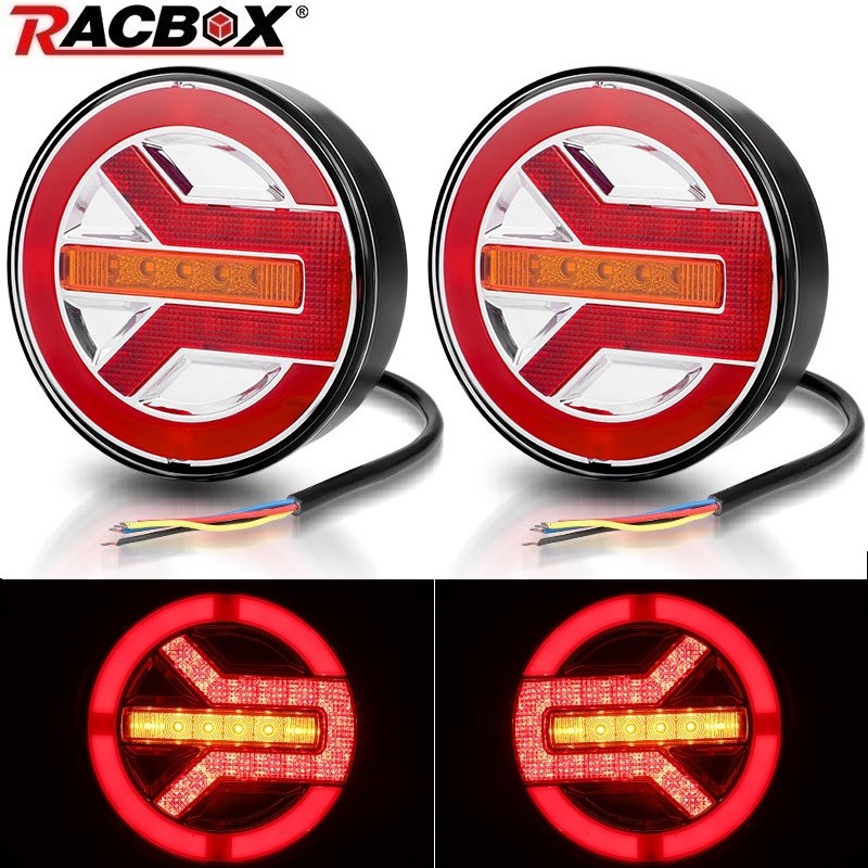 Lampu Belakang LED Bulat Truk 5.5 Inci 12V 24V Lampu Belakang untuk Trailer Kargo RV Van Truk Lampu 