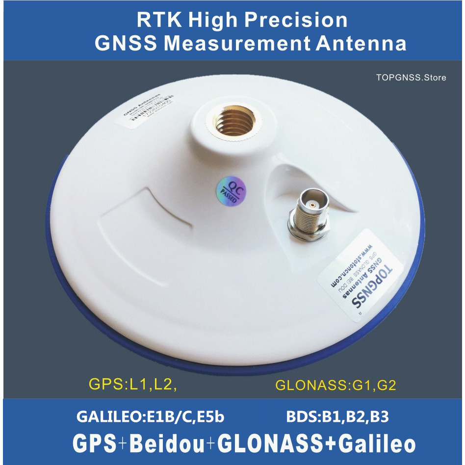 TOPGNSS Antena GNSS RTK Presisi Tinggi F9P Antena GPS CORS TNC 3.3-18V Pengukuran Gain Tinggi GNSS G