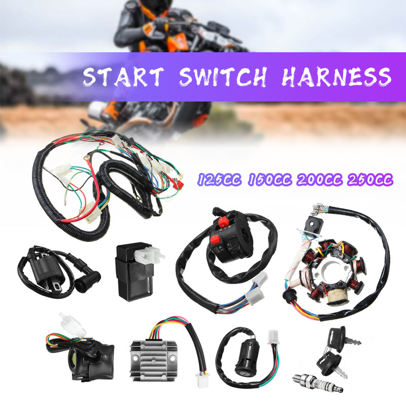 Universal 125cc 150cc 200cc 250cc Sepeda Motor Trail ATV QUAD Listrik Pisau Cukur CDI Switch Harness