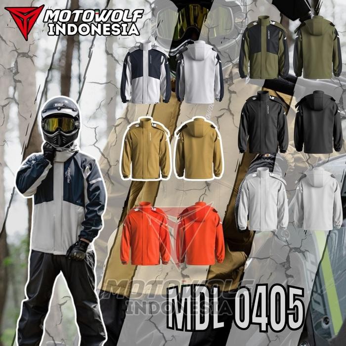 Terbaru Motowolf Jas Hujan Motor Premium Jaket Poliester Lv4 All Season 0405 Original