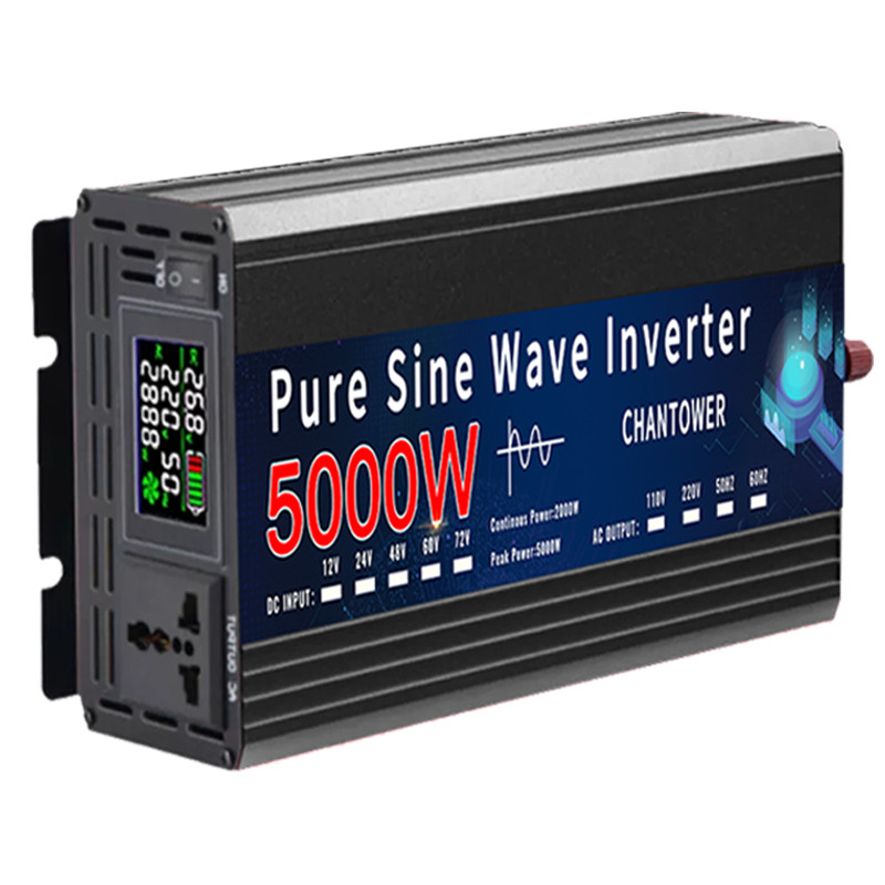 Inverter 4000W 5000W 12V 220V 24V 110V Inverter Gelombang Sinus Murni DC Ke AC Konverter Tegangan Da