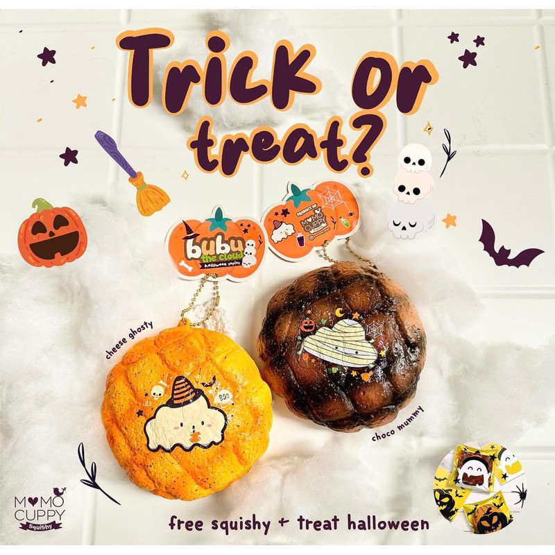 SQUISHY LICENSED MELON BUN HALOWEEN BY MOMOCUPPY