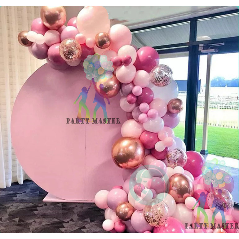 Mawar Emas Merah Muda Confetti Chrome Logam Balon Latex Metalik Rose Gold Garland Arch Karangan