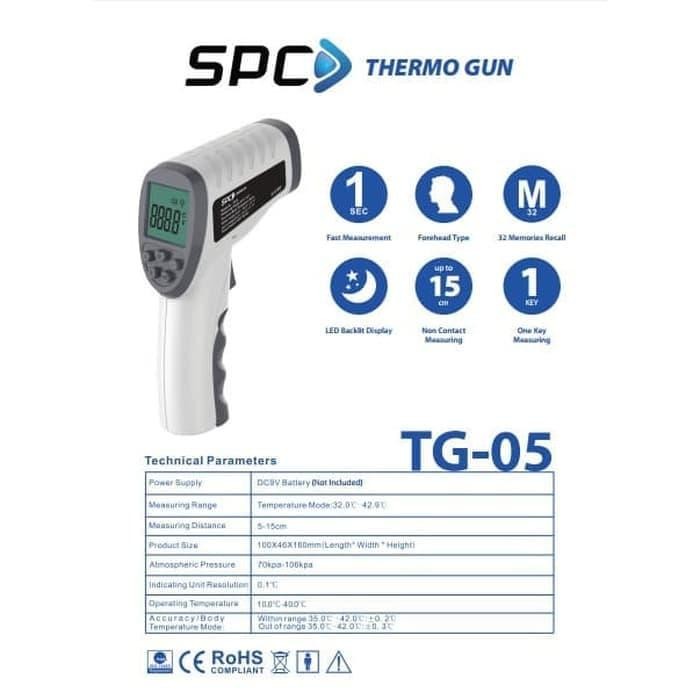 Berkualitas Thermometer Thermo Gun Spc Tg-05 / Thermometer Infrared Termogun Spc