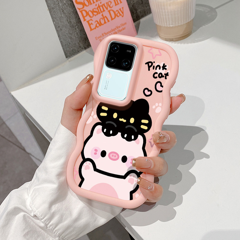 Casing Untuk VIVO V30 5G V30 Pro 5G Case Casing HP Kesing babi grafiti Softcase pelindung silikon ca