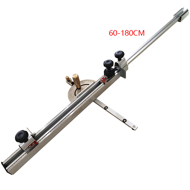 Pengukur Miter Presisi 60-180CM dengan Router Pagar Miter Aluminium Penggaris Rakitan Gergaji Flip S