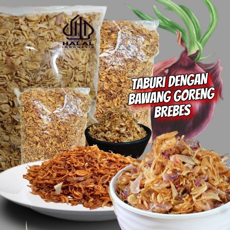 

SANS Bawang Goreng Asli Brebes Krispy Siap SajiGrade C Kemasan 1000 Gr