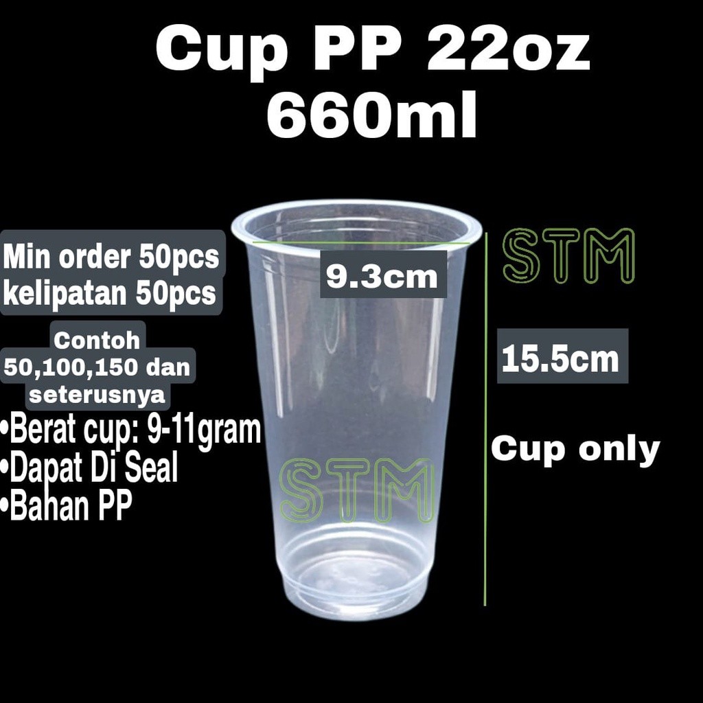 

GELAS PLASTIK PP 22OZ 660ML TEBAL 9-10GRAM BUKAN TIPIS 7GR PUNYA TANPA TUTUP 100% ORIGINAL