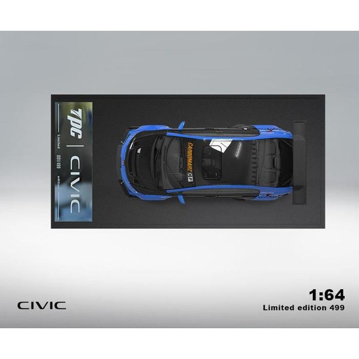 Terlaris Tpc 1/64 Honda Civic Fd2 Modified Blue Diecast