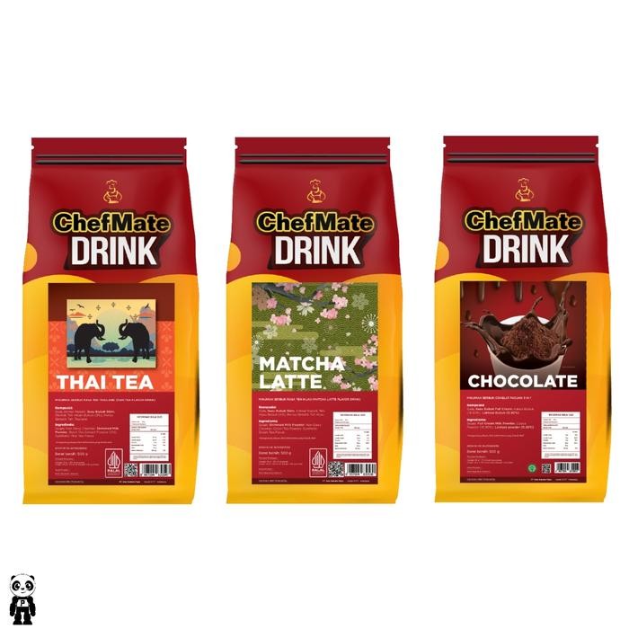 

Sahhara_Store1 Chefmate Drink Minuman Serbuk Instant 500g Rasa Coklat Matcha Thai Tea Caramel