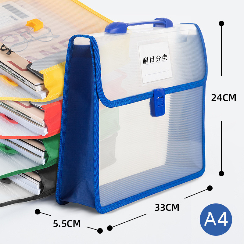 

A4 Portable File Folder Expanding Document Folder Waterproof File Organizer Office Stationery PVC Portfolio Paper Storage Bag