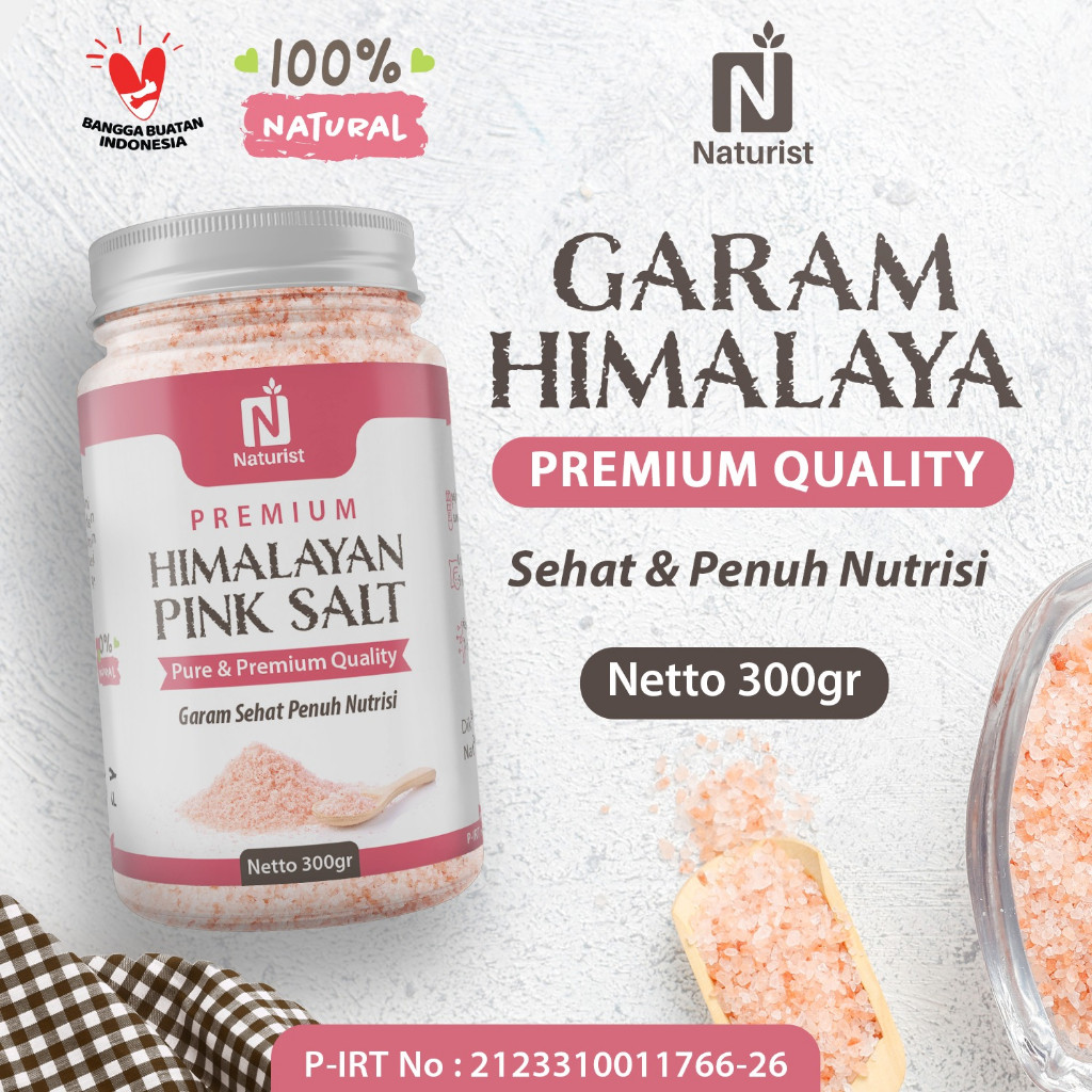 

RATU NATURIST Garam Himalaya Original 300gr - Himalayan Pink Salt Premium Garam Organik Asli Lebih