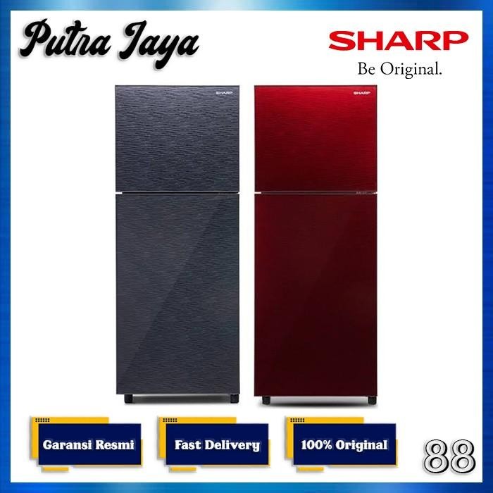Sharp Kulkas 2 Pintu SJ-326XG-MR/MS / SJ 326 XGMR XGMS / SJ326XG