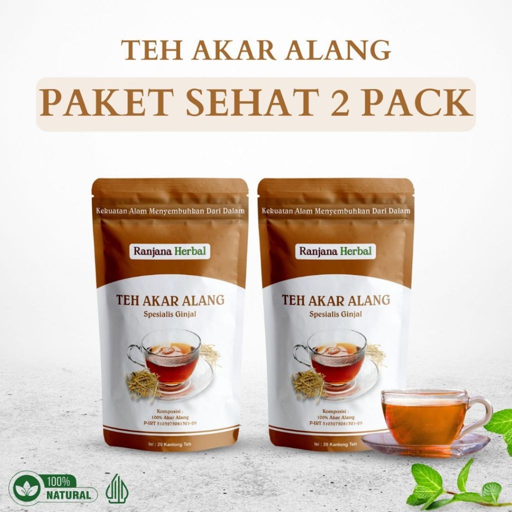 

RATU Teh Celup Herbal Akar Alang-Alang Paket Sehat 2 Pack Obat Gagal Ginjal Cuci Darah Kemih Prostat