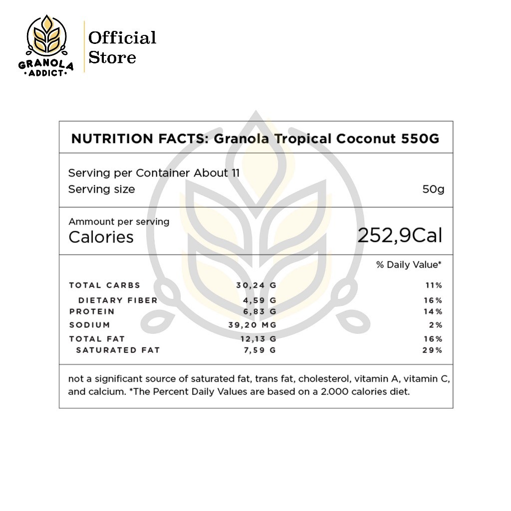 

Granola Addict - No Sugar Tropical Coconut 550G (500G EXTRA + 50G)