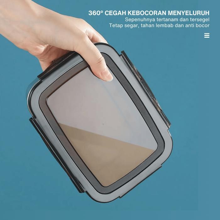 

Funnycook lunch box Toples Kotak stainless foodgrade makanan penutup klip anti tumpah Kitchenware