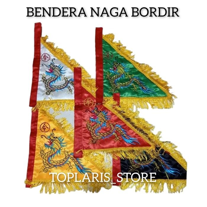 Terlaris Bendera Naga 5 Warna Bordir / Bendera Pancawarna
