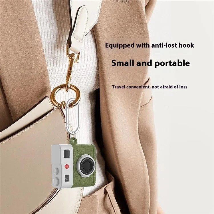 RB2233 Retro Camera Silicone TPU Case AirPods 4 With Keychain - Apple Gen 2024 Gen4 Soft Casing Free