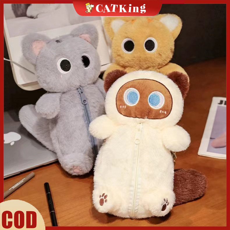 

CATKingTas pensil kucing bermata besar, tas pensil mewah, tas pensil lucu, tas penyimpanan lucu, tas