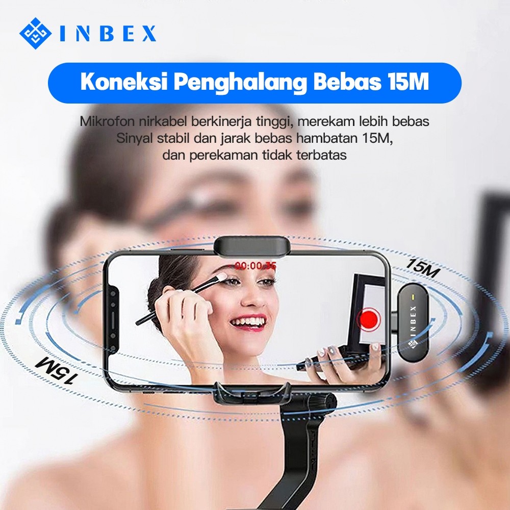 RB2233 Microphone Wireless HP Clip on Microphone Wireless Bluetooth Plug & Play Mini Mic Vlog Live