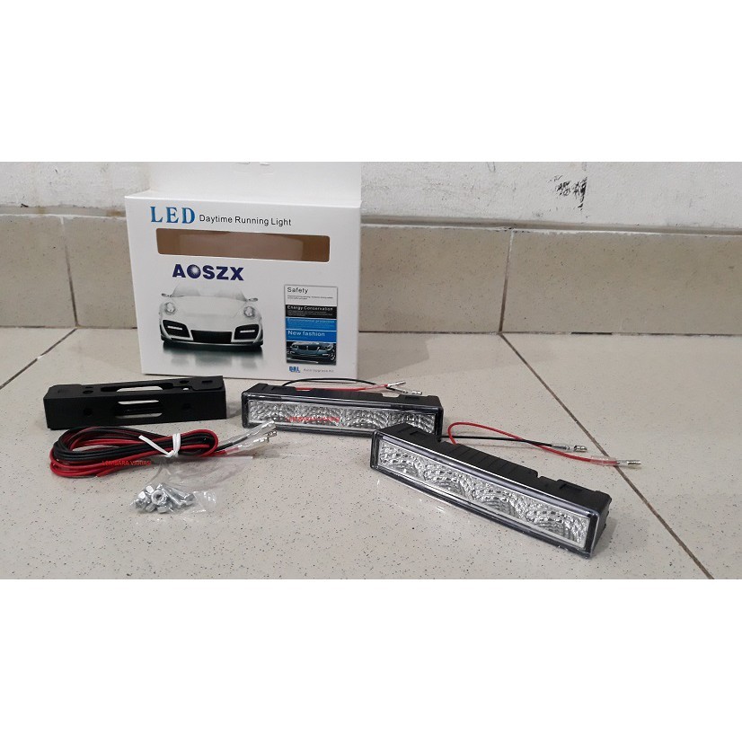 lampu led bumper drl 4 led model new mobil