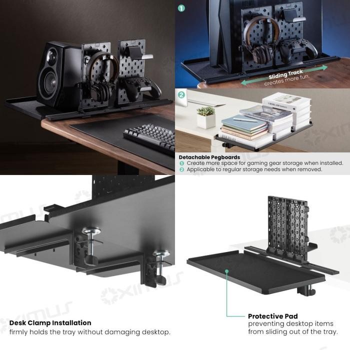 

CPU SPEAKER EXTENTION BOARD TRAY PEGBOARD DIY DESKMOUNT OXIMUS GSDET2 BLACK HITAM ACCESSORIES