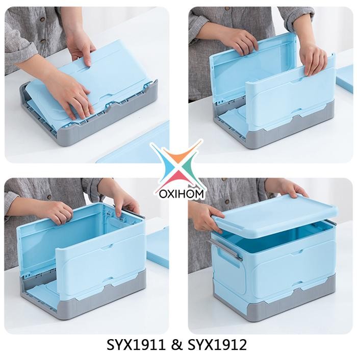 

OXIHOM KOTAK LIPAT KONTAINER PLASTIK FOLDING CONTAINER PLASTIC STORAGE BOX MAINAN PAKAIAN