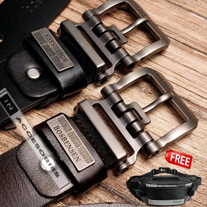 Promo Free Tas Selempang Ikat Pinggang Pria Kulit Robot Sabuk Pria Sabuk Kulit Gesper Kulit Men