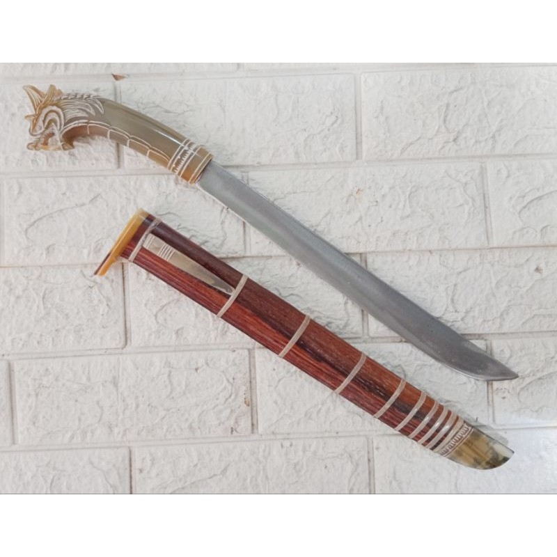 viral Pisau Tanduk - Motif Naga 30 cm - Tanduk Kerbau