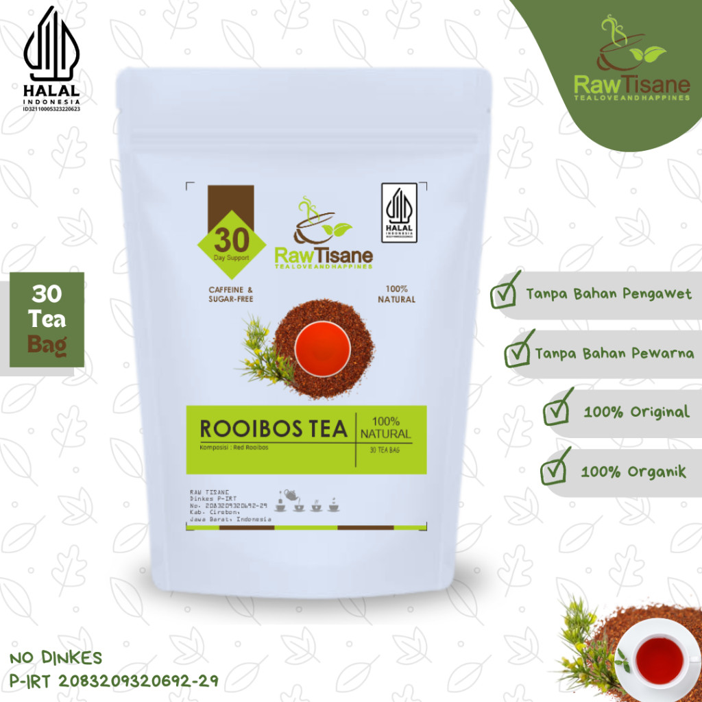 

RAW TISANE Red Rooibos Tea : Teh Celup Rooibos / Teh Merah Afrika All Varian Isi 30 Tea Bag