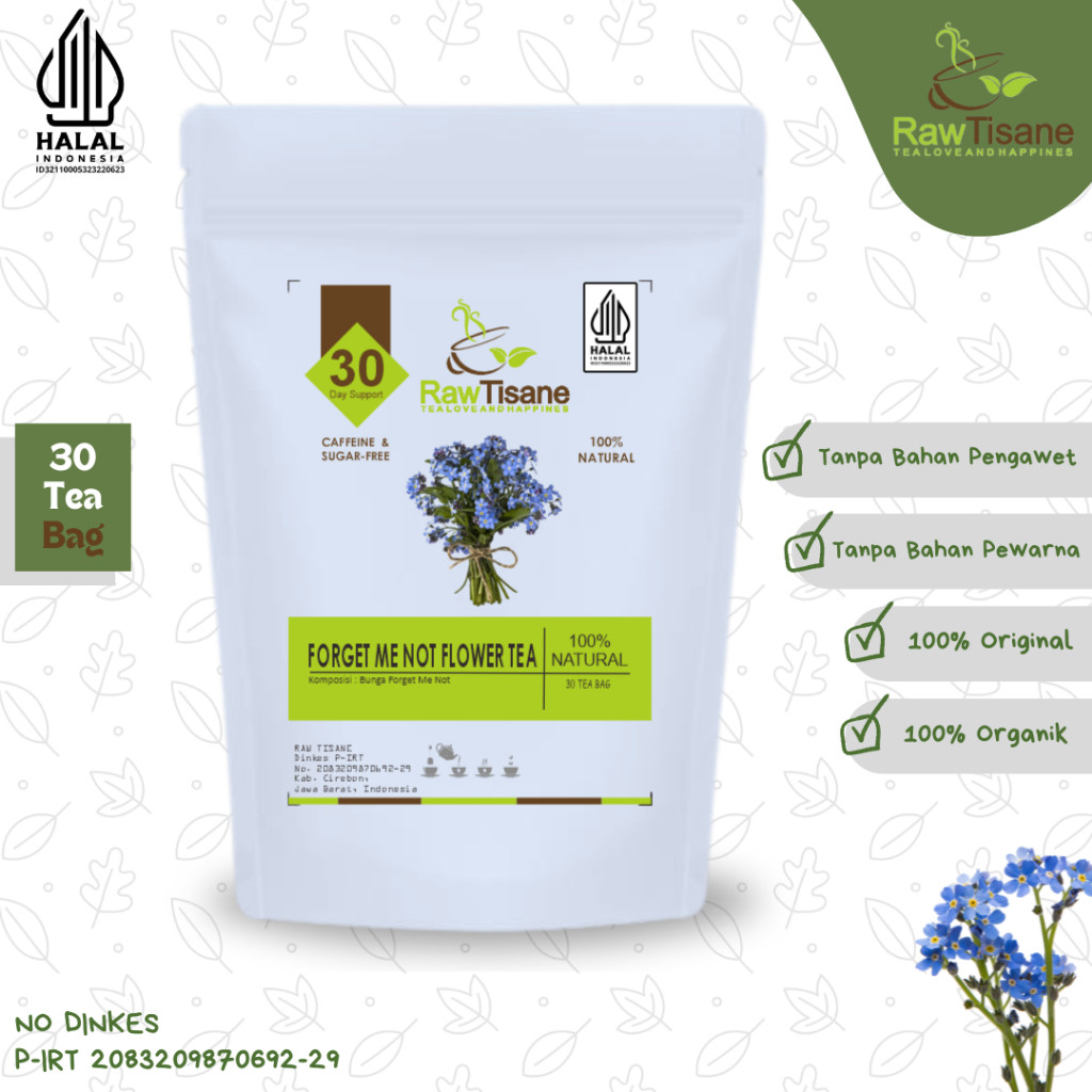 

RAW TISANE Forget Me Not Flower Tea : Teh Celup Bunga Forget Me Not Isi 30 Tea Bag