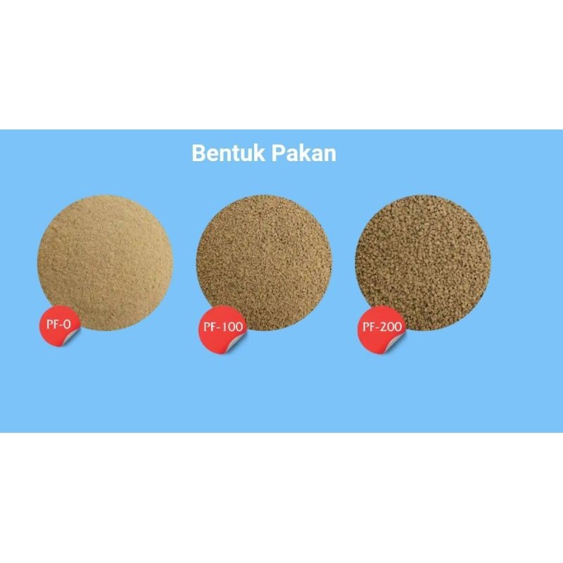 RB22 Pakan Pelet Makanan Larva Benih Ikan / Udang (PF0/ PF100/ PF200 PRIMA FEED) Repack 1 kg